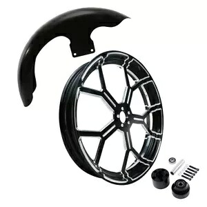 21 インチフロントホイールリムシングルディスクハブ + フェンダーフィットハーレーツーリング 08-13 ABS なし 21'' Front Wheel Rim Single Disc Hub +Fender Fit For Harley Touring 08-13 no ABS 【並行輸入品】