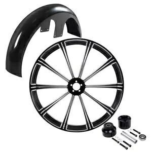 26 インチ フロントフェンダー & ホイールリム シングルディスクハブ ハーレー ストリート グライド 08-13 に適合 26'' Front Fender & Wheel Rim Single Disc Hub Fit For Harley Street Glide 08-13 【並行輸入品】｜カスタムパーツ WORLD倉庫