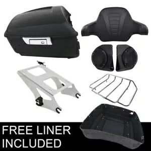 キングパック トランク ラゲッジ ラック パッド スピーカー ハーレー ツアー パック ロード キング 14 アップに適合 King Pack Trunk Luggage Rack Pad Speaker Fit For Harley Tour Pak Road King 14-Up 【並行輸入品】