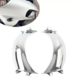 2x フロントヘッドライトフェアリングベントブロッククロージャーハーレーロードグライド FLTRX 15-23 用 2x Front Headlight Fairing Vent Block Closure For Harley Road Glide FLTRX 15-23 【並行輸入品】