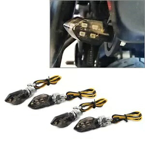 4X ミニ 12V LED ウインカー ウインカー ライト インジケーター アンバー ランプ オートバイ 4X Mini 12V LED Turn Signals Blinker Light Indicator Amber Lamp Motorcycle 【並行輸入品】