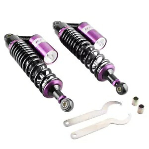 340mm 13.5インチ ペアエアリアショックアブソーバー オートバイフィット 125-250cc パープル 340mm 13.5\