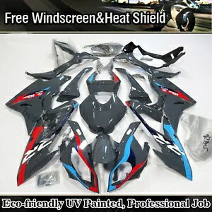 グレー塗装 BMW S1000RR 2015 2016 ABS ボディワークフェアリングキットグレーブルーフレーム Grey Painted For BMW S1000RR 2015 2016 ABS Bodywork Fairing Kit Gray Blue Frame 【並行輸入品】