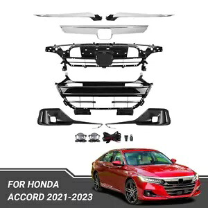 ホンダ アコード 2021-2023 フロントグリル/トリム/ヘッドランプトリム/LED フォグランプセット For Honda Accord 2021-2023 Front Grille/Trim/Head Lamp Trim/LED Fog Light Set 【並行輸入品】