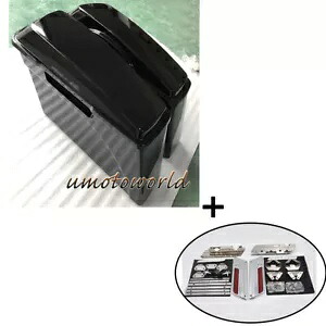 ビビッドブラックハードサドルバッグサドルバッグ ハードウェアキット付き ハーレーツーリング 94-13用 Vivid Black Hard Saddlebags Saddle bags W/ Hardware Kit For Harley Touring 94-13 【並行輸入品】