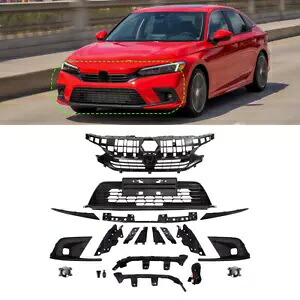 17 個 2022 2023 ホンダ シビック セダン グリル/ヘッドライトトリム/LED フォグランプ/ブラケット 17PCS For 2022 2023 Honda Civic Sedan Grille/Headlight Trim/LED Fog Lamp/Bracket 【並行輸入品】