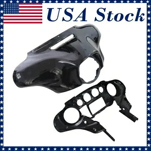 新しいインナー & アウター バットウィング フェアリング ハーレー エレクトラ ストリート グライド 14-24 ブラック用 New Inner & Outer Batwing Fairing For Harley Electra Street Glide 14-24 Black 【並行輸入品】