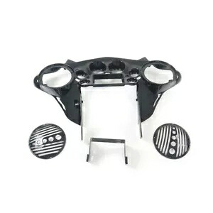 ビビッドブラックインナー8インチバットウィングフェアリング ハーレーストリートグライド1998 99 00 - 2013用 Vivid Black Inner 8\