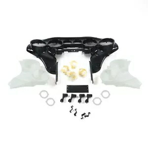 ブラック ダブル DIN インナー バットウィング フェアリング ハーレー エレクトラ ロード グライド 2015 UP用 Black Double DIN Inner Batwing Fairing for Harley Electra Road Glide 2015 UP 【並行輸入品】