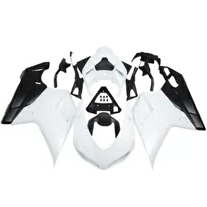 ABS プラスチックフェアリングドゥカティ 2007 08 09 10 11 2012 1098 ホワイトブラックボディワーク ABS Plastic Fairings for Ducati 2007 08 09 10 11 2012 1098 White Black Bodywork 【並行輸入品】