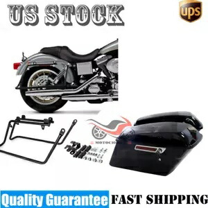 ハードサドルバッグ + ブラック変換ブラケット 2008-2017 ハーレー ダイナ モデルに適合 Hard Saddlebags + Black Conversion Brackets Fit For 2008-2017 Harley Dyna Models 【並行輸入品】
