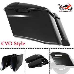 未塗装 4 インチ ストレッチ拡張ハードサドルバッグ ハーレー CVO ツーリング 14-UP に適合 Unpainted 4\