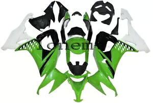 グリーン ブラック ホワイト ABS プラスチック セット インジェクション フェアリング 08-2010 Ninja ZX10R に適合 Green Black White ABS Plastic Set Injection Fairing Fit for 08-2010 Ninja ZX10R 【並行輸入品】