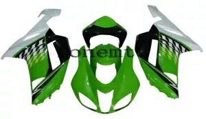 ホワイト グリーン ブラック ABS ボディワーク射出フェアリング 07-08 Ninja ZX-6R 636 に適合 White Green Black ABS Bodywork Injection Fairing Fit for 07-08 Ninja ZX-6R 636 【並行輸入品】
