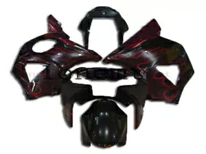レッドフレームブラック ABS インジェクションフェアリング 2002-2003 CBR954RR ボディワークセットに適合 Red Flame Black ABS Injection Fairing Fit for 2002-2003 CBR954RR Bodywork Set 【並行輸入品】