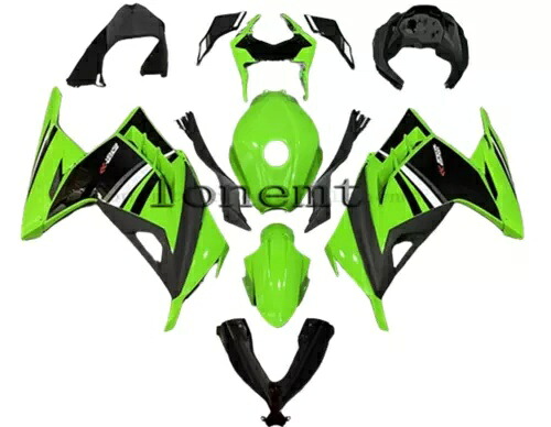 ブラック グリーン ABS インジェクション プラスチック フェアリング キット 2013-2017 Ninja 300 EX300 に適合 Black Green ABS Injection Plastic Fairing Kit Fit for 2013-2017 Ninja 300 EX300 【並行輸入品】