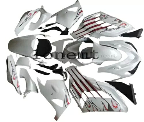 ホワイトレッド ABS プラスチック射出フェアリング 2012-2023 Ninja ZX14R ボディワークに適合 White Red ABS Plastic Injection Fairing Fit for 2012-2023 Ninja ZX14R Bodywork 【並行輸入品】