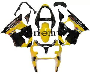 イエロー ブラック ABS プラスチック射出フェアリング 2000-2002 Ninja ZX6R ボディワークに適合 Yellow Black ABS Plastic Injection Fairing Fit for 2000-2002 Ninja ZX6R Bodywork 【並行輸入品】