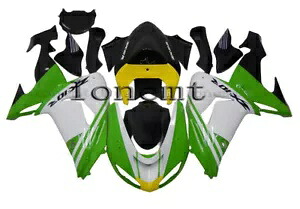 新しいホワイトグリーンブラックイエロー ABS インジェクションフェアリング 2006-2007 Ninja ZX10R に適合 New White Green Black Yellow ABS Injection Fairing Fit for 2006-2007 Ninja ZX10R 【並行輸入品】