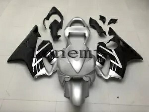 シルバーブラック ABS プラスチックセット射出フェアリング 2001-2003 CBR600 F4i に適合 Silver Black ABS Plastics Set Injection Fairing Fit for 2001-2003 CBR600 F4i 【並行輸入品】
