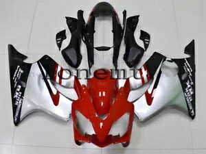 レッドシルバーブラック ABS ボディワークセット射出フェアリング 2004-2007 CBR600 F4i に適合 Red Silver Black ABS Bodywork Set Injection Fairing Fit for 2004-2007 CBR600 F4i 【並行輸入品】