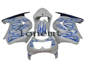 ブルーフレームホワイト ABS 射出プラスチックフェアリング 2008-2012 Ninja 250 EX250 に適合 Blue Flame White ABS Injection Plastic Fairing Fit for 2008-2012 Ninja 250 EX250 【並行輸入品】