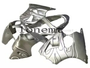 シルバー ABS プラスチック射出フェアリング 2000 2001 2002 Ninja ZX-6R ボディワークに適合 Silver ABS Plastic Injection Fairing Fit for 2000 2001 2002 Ninja ZX-6R Bodywork 【並行輸入品】