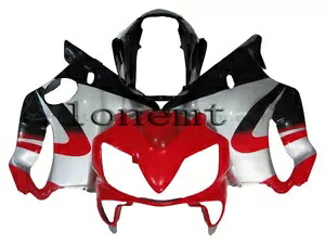 レッドシルバーブラック ABS ボディワークセット射出フェアリング 2004-2007 CBR600 F4i に適合 Red Silver Black ABS Bodywork Set Injection Fairing Fit for 2004-2007 CBR600 F4i 【並行輸入品】