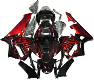 レッドフレームブラック ABS ボディワーク射出フェアリング 2005-2006 CBR 600 RR F5 に適合 Red Flame Black ABS Bodywork Injection Fairing Fit for 2005-2006 CBR 600 RR F5 【並行輸入品】