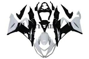 ホワイト ブラック ABS プラスチック射出フェアリング 2013-2018 Ninja ZX6R ボディワークに適合 White Black ABS Plastic Injection Fairing Fit for 2013-2018 Ninja ZX6R Bodywork 【並行輸入品】