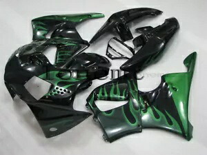 グリーンフレームブラック ABS プラスチックフェアリングキット 1998-1999 CBR900RR CBR919RR に適合 Green Flame Black ABS Plastic Fairing Kit Fit for 1998-1999 CBR900RR CBR919RR 【並行輸入品】