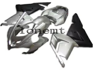 シルバー ブラック ABS プラスチック ボディワーク射出フェアリング 04-05 Ninja ZX10R に適合 Silver Black ABS Plastic Bodywork Injection Fairing Fit for 04-05 Ninja ZX10R 【並行輸入品】
