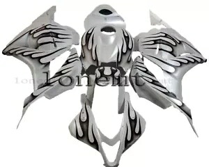 フェアリング ブラック フレーム ホワイト ABS インジェクション 09-12 CBR 600 RR F5 ボディワークセットに適合 Fairing Black Flame White ABS Injection Fit for 09-12 CBR 600 RR F5 Bodywork Set 【並行輸入品】