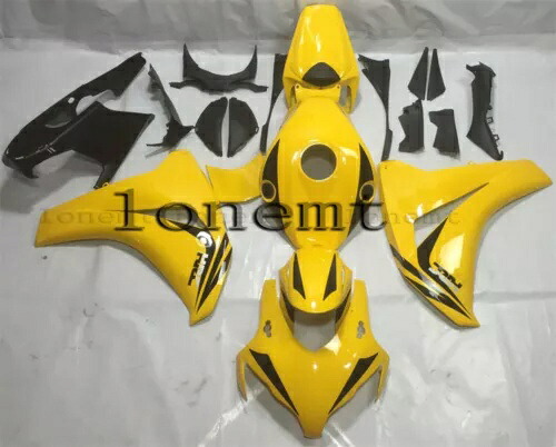 イエロー ブラック ABS ボディワーク射出プラスチックフェアリング 2008-2011 CBR 1000RR に適合 Yellow Black ABS Bodywork Injection Plastic Fairing Fit for 2008-2011 CBR 1000RR 【並行輸入品】