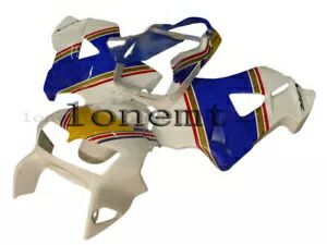 ホワイトイエローブルー ABS プラスチックフェアリングキット 1998 1999 2000 2001 VFR 800 に適合 White yellow blue ABS Plastic Fairing Kit Fit for 1998 1999 2000 2001 VFR 800 【並行輸入品】