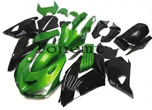 グリーン ブラック ABS プラスチック射出成形フェアリング 2006-2011 Ninja ZX14 に適合 Green Black ABS Plastic Injection Molding Fairing Fit for 2006-2011 Ninja ZX14 【並行輸入品】