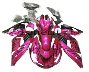 ブラックフレームピンク ABS プラスチック射出フェアリング 06-11 Ninja ZX14 ボディワークに適合 Black Flame Pink ABS Plastic Injection Fairing Fit for 06-11 Ninja ZX14 Bodywork 【並行輸入品】｜カスタムパーツ WORLD倉庫