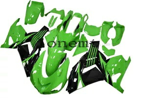 グリーン ブラック ABS プラスチック射出フェアリング 2006-2011 Ninja ZX14 ボディワークに適合 Green Black ABS Plastic Injection Fairing Fit for 2006-2011 Ninja ZX14 Bodywork 【並行輸入品】