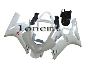 グロスホワイトブラック ABS プラスチック射出フェアリング 2003-2004 Ninja ZX6R 636 に適合 Gloss White Black ABS Plastic Injection Fairing Fit for 2003-2004 Ninja ZX6R 636 【並行輸入品】