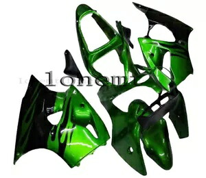 グリーン ブラック ABS プラスチック射出フェアリング 2000-2002 Ninja ZX-6R ボディワークに適合 Green Black ABS Plastic Injection Fairing Fit for 2000-2002 Ninja ZX-6R Bodywork 【並行輸入品】