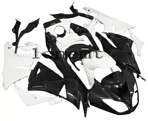 ブラック ホワイト ABS プラスチック射出フェアリング 2009-2012 Ninja ZX-6R ボディワークに適合 Black White ABS Plastic Injection Fairing Fit for 2009-2012 Ninja ZX-6R Bodywork 【並行輸入品】