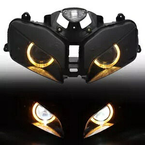 プロジェクター-ヘッドライトアセンブリアンバーエンジェルアイヘッドランプホンダ CBR600RR 03-06 Projector -Headlight Assembly Amber Angel Eyes Headlamp For Honda CBR600RR 03-06 【並行輸入品】｜カスタムパーツ WORLD倉庫