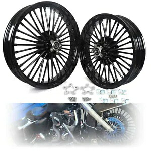 21 & 18 3.5 ファット スポーク ホイール ハーレー ツーリング バガー 00-07 ロードキング クラシック用 21 & 18 3.5 Fat Spoke Wheels for Harley Touring Baggers 00-07 Road King Classic 【並行輸入品】|カスタムパーツ WORLD倉庫