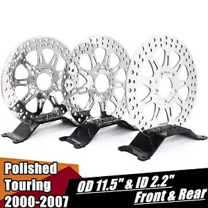 ポリッシュ 11.5 インチ フロント リア ブレーキ ローター ハーレー ツーリング FLHR FLTR FLHX 00-07 用 Polished 11.5\