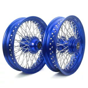 16x3.5 スポーク ホイール リム ハブ 72 スポーク ハーレー ソフテイル ファットボーイ デラックス ブルー用 16x3.5 Spoked Wheels Rims Hub 72 Spokes for Harley Softail Fat Boy Deluxe Blue 【並行輸入品】