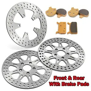 ハーレーフロントリアブレーキローターパッド FLT ツーリングエレクトラグライドクラシック 86-99 For Harley Front Rear Brake Rotors Pads FLT Touring Electra Glide Classic 86-99 【並行輸入品】