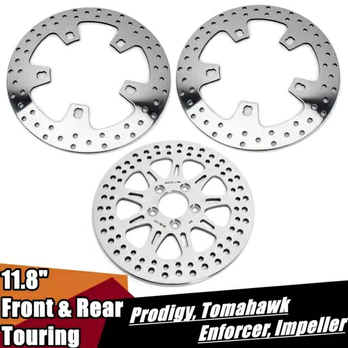 フロントリア11.8インチエンフォーサーブレーキローター ハーレーツーリングロードキンググライド14-23用 Front Rear 11.8\
