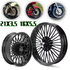 21X3.5 16X5.5 ファットスポークホイール クッシュ ABS ハーレーツーリングロードストリートグライド 09+用 21X3.5 16X5.5 Fat Spoke Wheels Cush ABS for Harley Touring Road Street Glide 09+ 【並行輸入品】