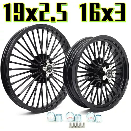 19x2.5 16X3 ファットスポークホイールリム ハーレーソフテイルヘリテージクラシックファットボーイ用 19x2.5 16X3 Fat Spoke Wheels Rims for Harley Softail Heritage classic Fatboy 【並行輸入品】