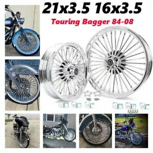 21x3.5 16x3.5 ファット スポーク ホイール ハーレー ツーリング ロード グライド クラシック 2000-2007 用 21x3.5 16x3.5 Fat Spoke Wheels for Harley Touring Road Glide Classic 2000-2007 【並行輸入品】